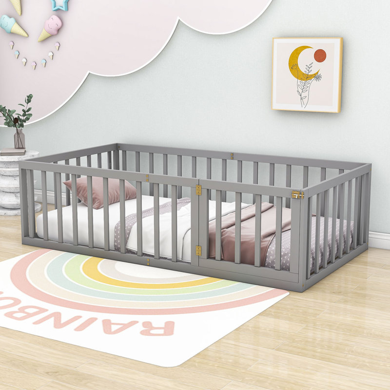 Latitude Run® Wooden Platform Bed with Fence Wayfair